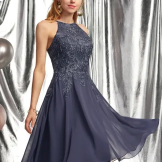 Robe De Bal Élégante À Broderies