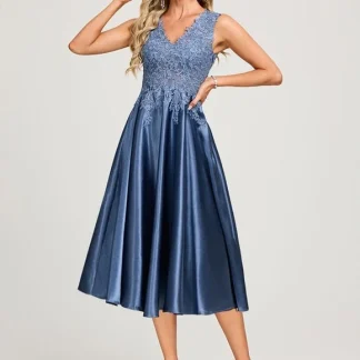 Robe Cocktail Bleu Nuit