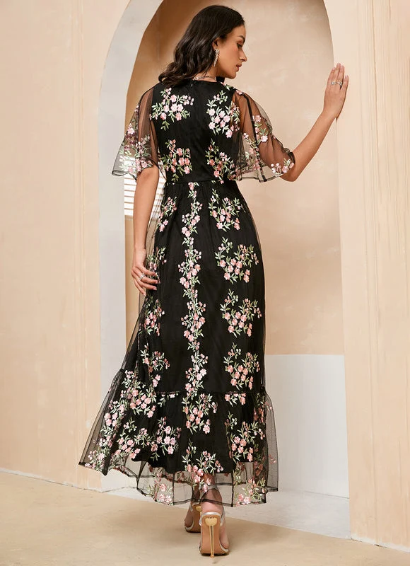 Robe Chic Fleur Noire Éthérée – Image 6